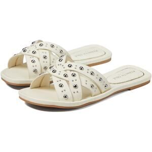 Kenneth Cole Women's Women's Jula Stud Flat Sandal Egret EU 40.5 US 9.5